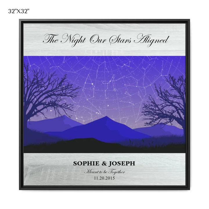 Custom Wall Art - Purple Landscape Star Map - ARTFULANE
