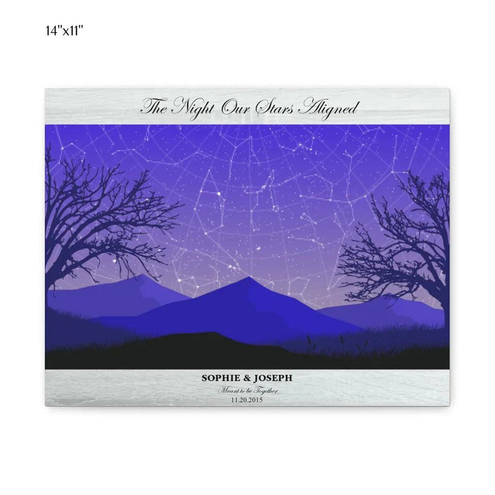 Custom Wall Art - Purple Landscape Star Map - ARTFULANE