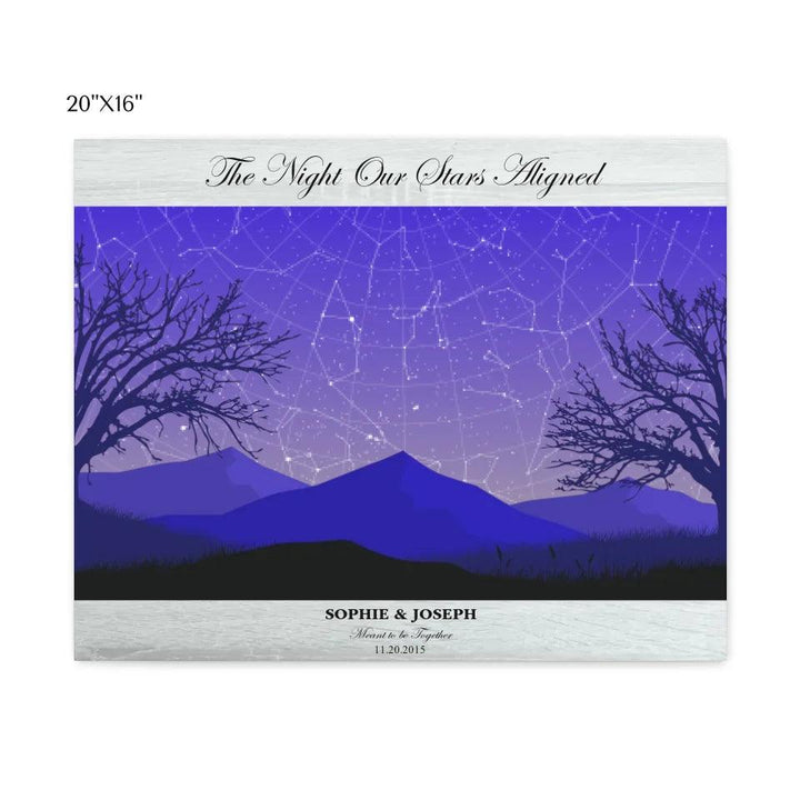 Custom Wall Art - Purple Landscape Star Map - ARTFULANE