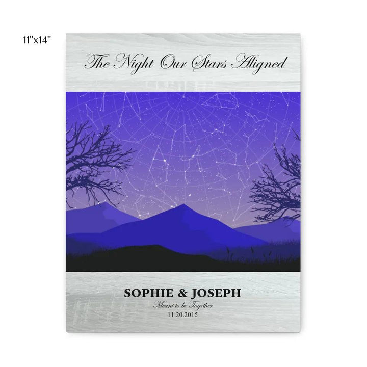 Custom Wall Art - Purple Landscape Star Map - ARTFULANE