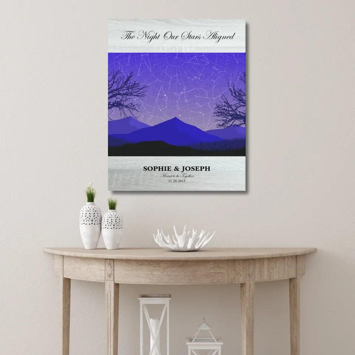 Custom Wall Art - Purple Landscape Star Map - ARTFULANE