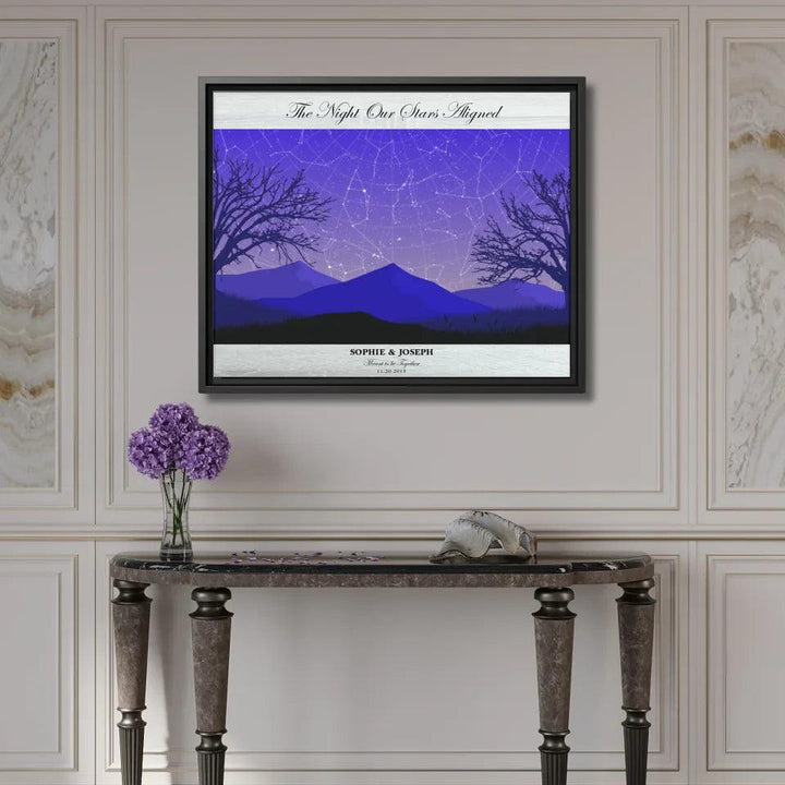 Custom Wall Art - Purple Landscape Star Map - ARTFULANE