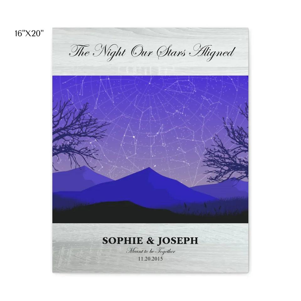Custom Wall Art - Purple Landscape Star Map - ARTFULANE