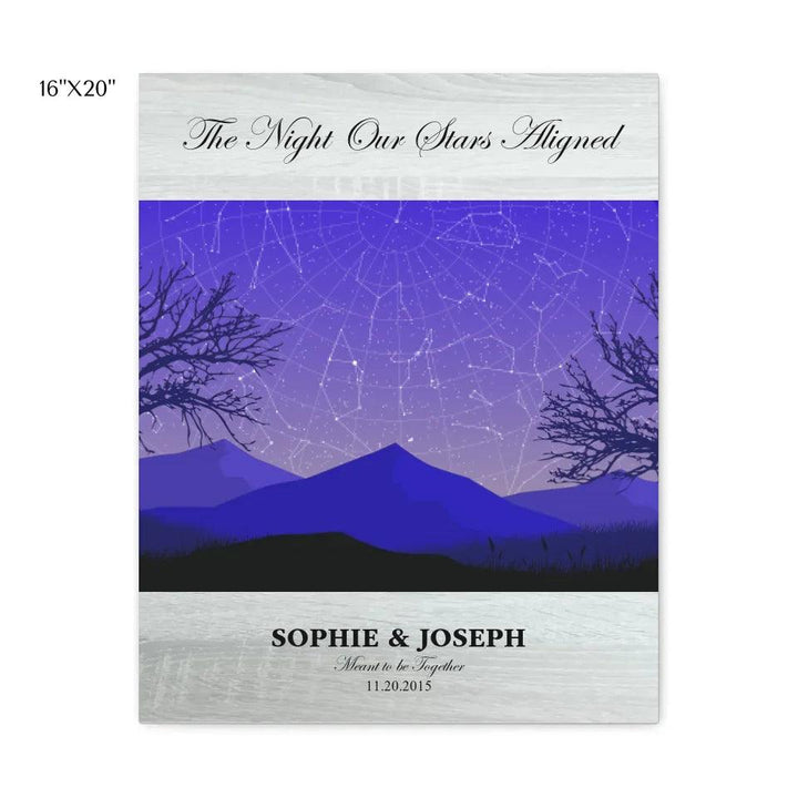 Custom Wall Art - Purple Landscape Star Map - ARTFULANE