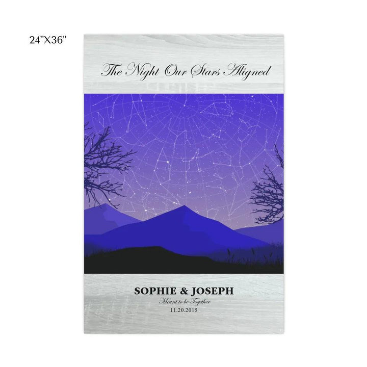 Custom Wall Art - Purple Landscape Star Map - ARTFULANE