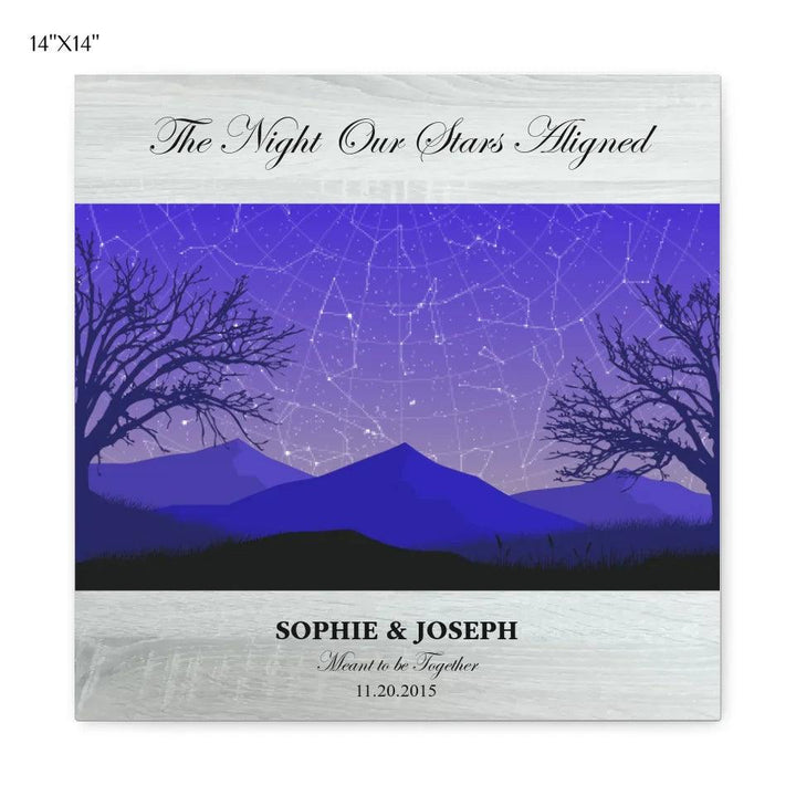 Custom Wall Art - Purple Landscape Star Map - ARTFULANE