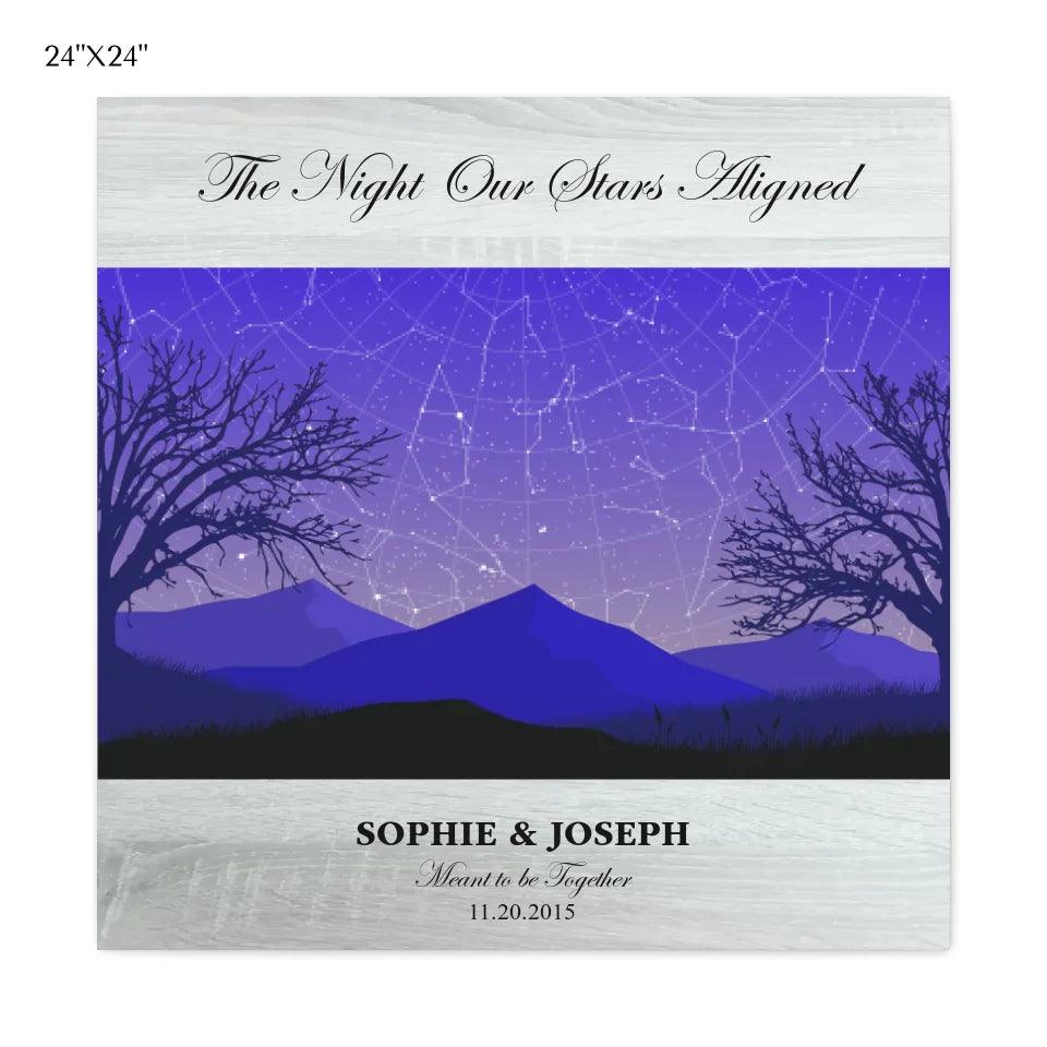 Custom Wall Art - Purple Landscape Star Map - ARTFULANE