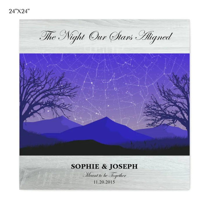 Custom Wall Art - Purple Landscape Star Map - ARTFULANE