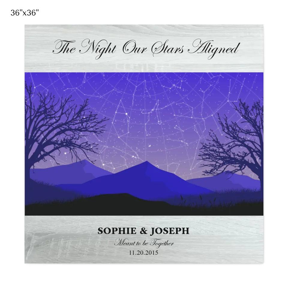Custom Wall Art - Purple Landscape Star Map - ARTFULANE