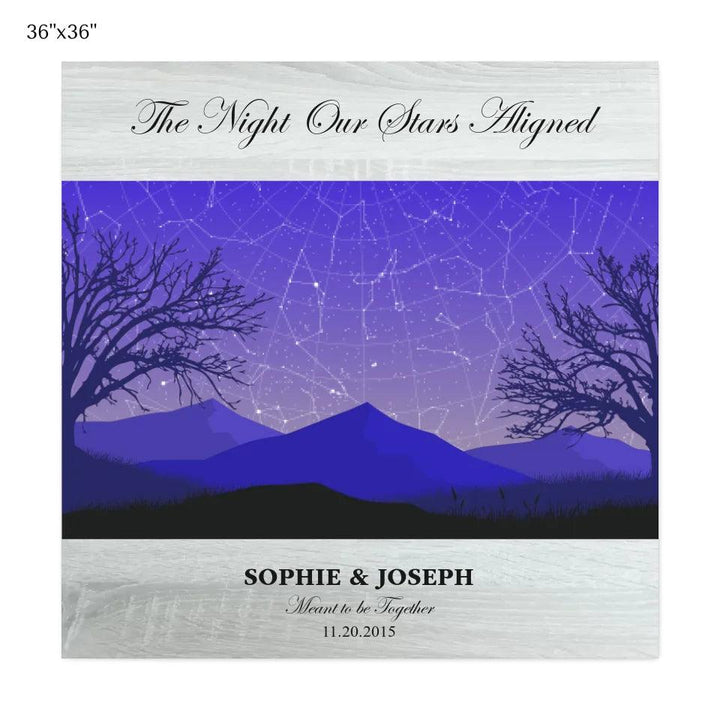 Custom Wall Art - Purple Landscape Star Map - ARTFULANE