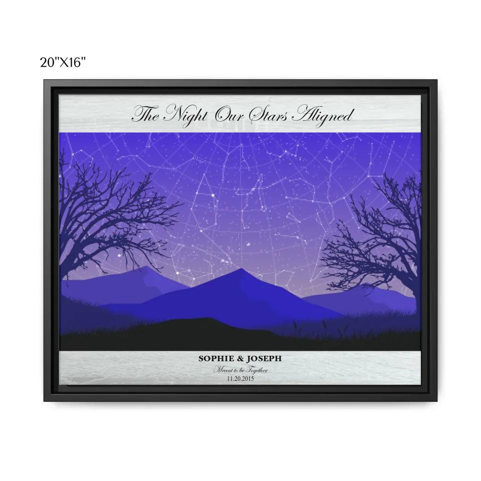 Custom Wall Art - Purple Landscape Star Map - ARTFULANE