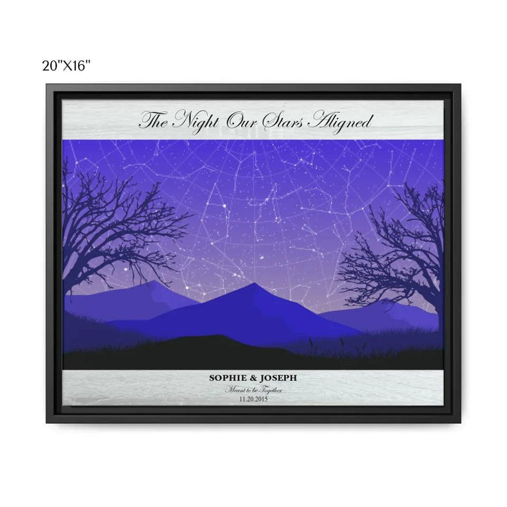 Custom Wall Art - Purple Landscape Star Map - ARTFULANE