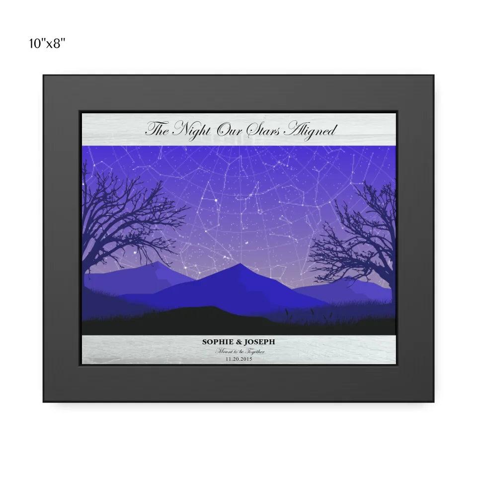 Custom Wall Art - Purple Landscape Star Map - ARTFULANE