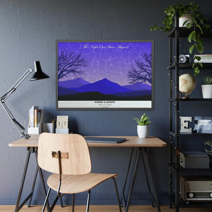 Custom Wall Art - Purple Landscape Star Map - ARTFULANE