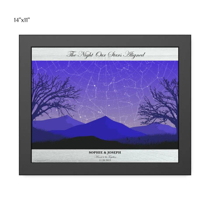 Custom Wall Art - Purple Landscape Star Map - ARTFULANE