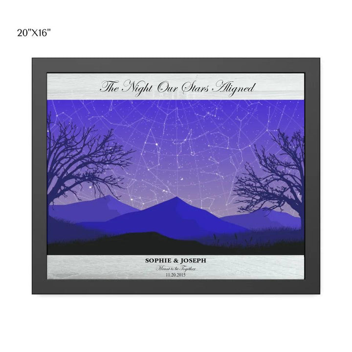 Custom Wall Art - Purple Landscape Star Map - ARTFULANE