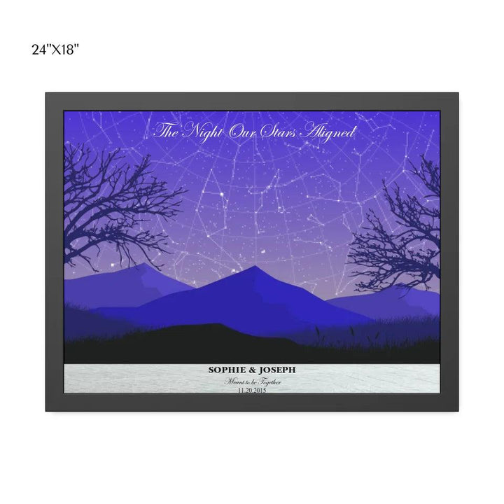 Custom Wall Art - Purple Landscape Star Map - ARTFULANE