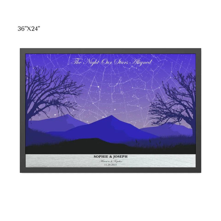 Custom Wall Art - Purple Landscape Star Map - ARTFULANE