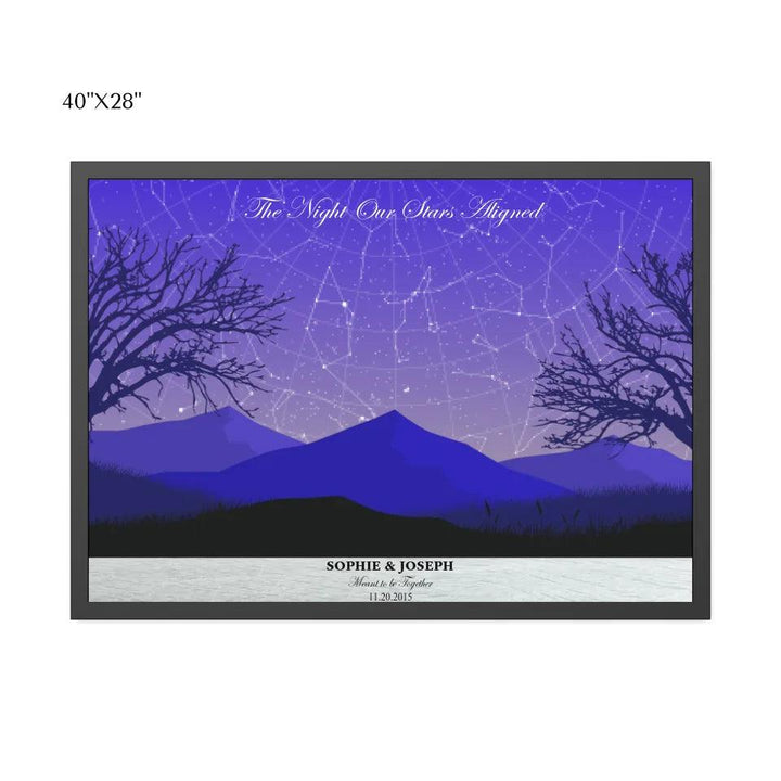 Custom Wall Art - Purple Landscape Star Map - ARTFULANE