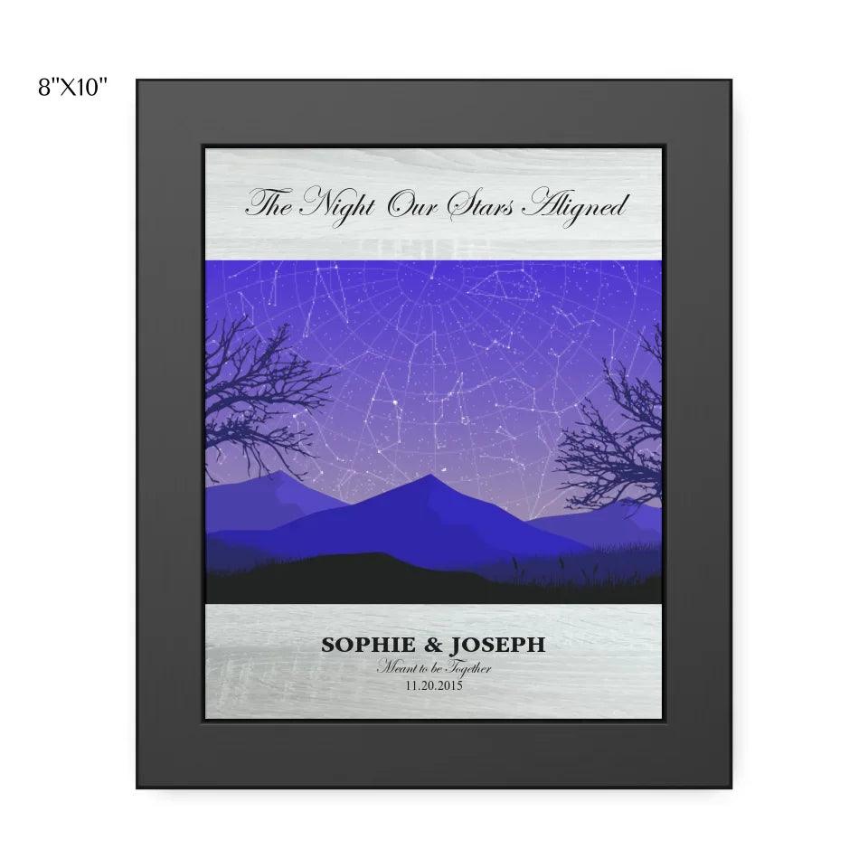 Custom Wall Art - Purple Landscape Star Map - ARTFULANE