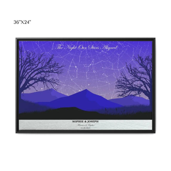 Custom Wall Art - Purple Landscape Star Map - ARTFULANE