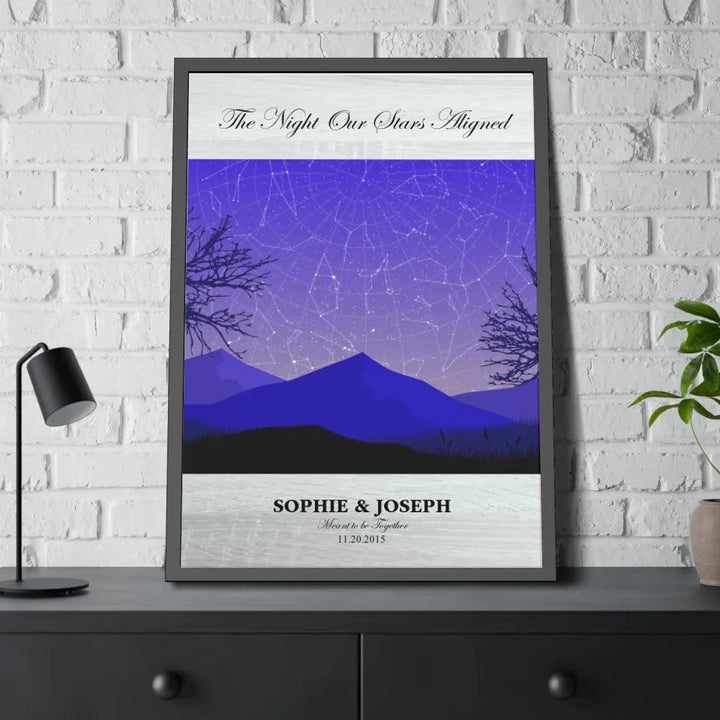 Custom Wall Art - Purple Landscape Star Map - ARTFULANE