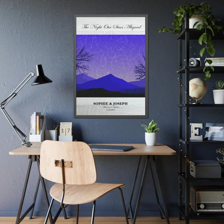 Custom Wall Art - Purple Landscape Star Map - ARTFULANE