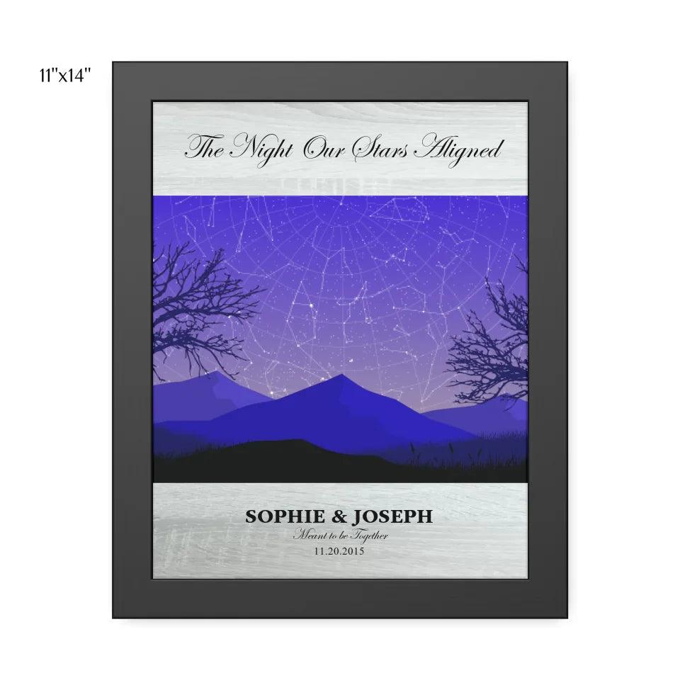 Custom Wall Art - Purple Landscape Star Map - ARTFULANE