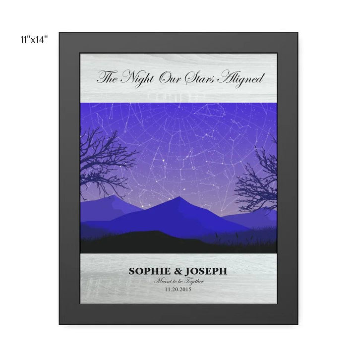 Custom Wall Art - Purple Landscape Star Map - ARTFULANE