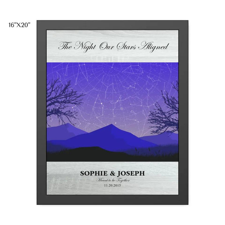 Custom Wall Art - Purple Landscape Star Map - ARTFULANE