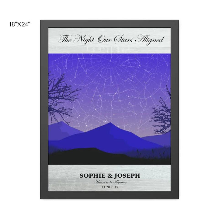 Custom Wall Art - Purple Landscape Star Map - ARTFULANE