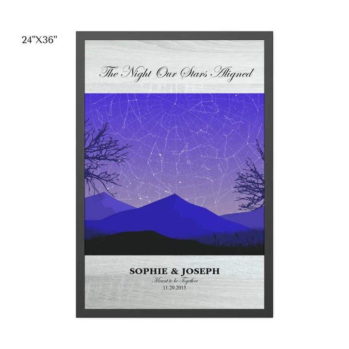 Custom Wall Art - Purple Landscape Star Map - ARTFULANE