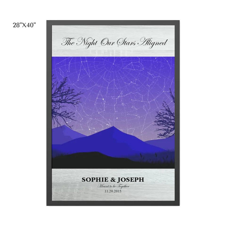 Custom Wall Art - Purple Landscape Star Map - ARTFULANE