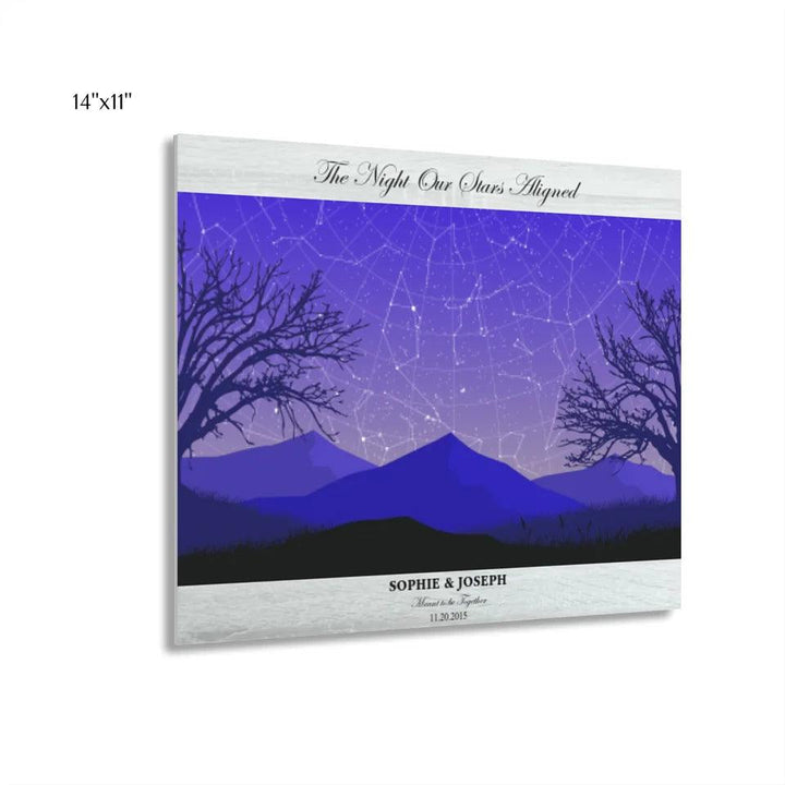 Custom Wall Art - Purple Landscape Star Map - ARTFULANE