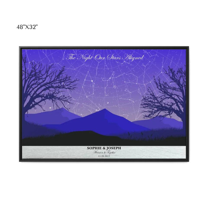 Custom Wall Art - Purple Landscape Star Map - ARTFULANE