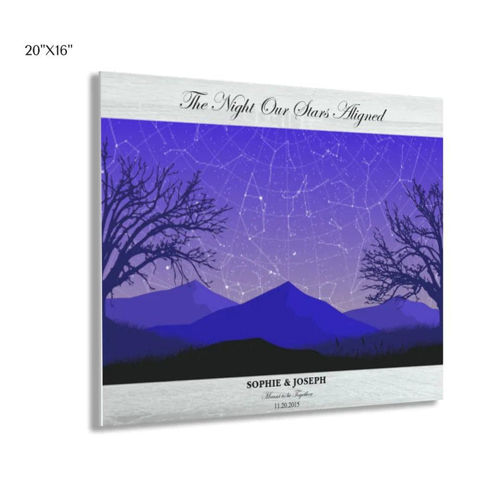 Custom Wall Art - Purple Landscape Star Map - ARTFULANE