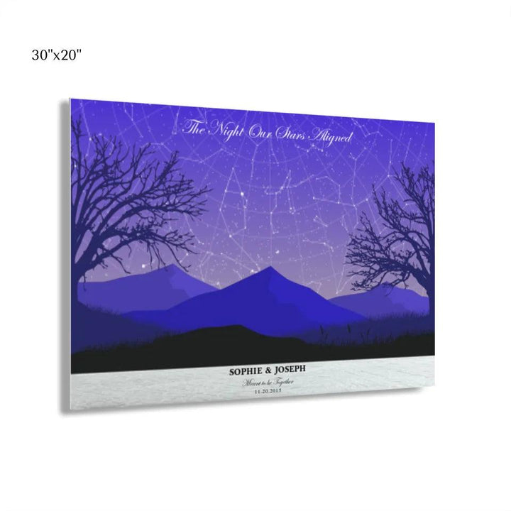 Custom Wall Art - Purple Landscape Star Map - ARTFULANE