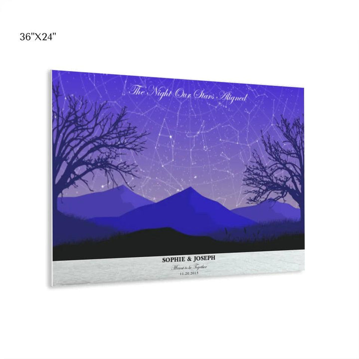 Custom Wall Art - Purple Landscape Star Map - ARTFULANE