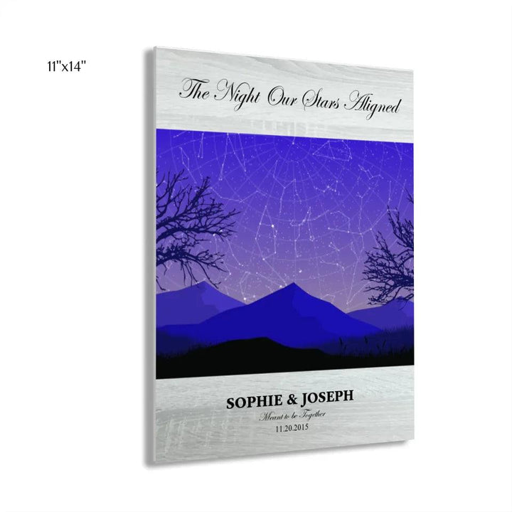 Custom Wall Art - Purple Landscape Star Map - ARTFULANE