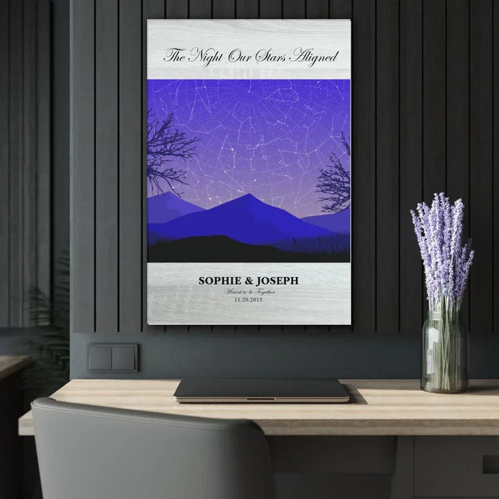 Custom Wall Art - Purple Landscape Star Map - ARTFULANE