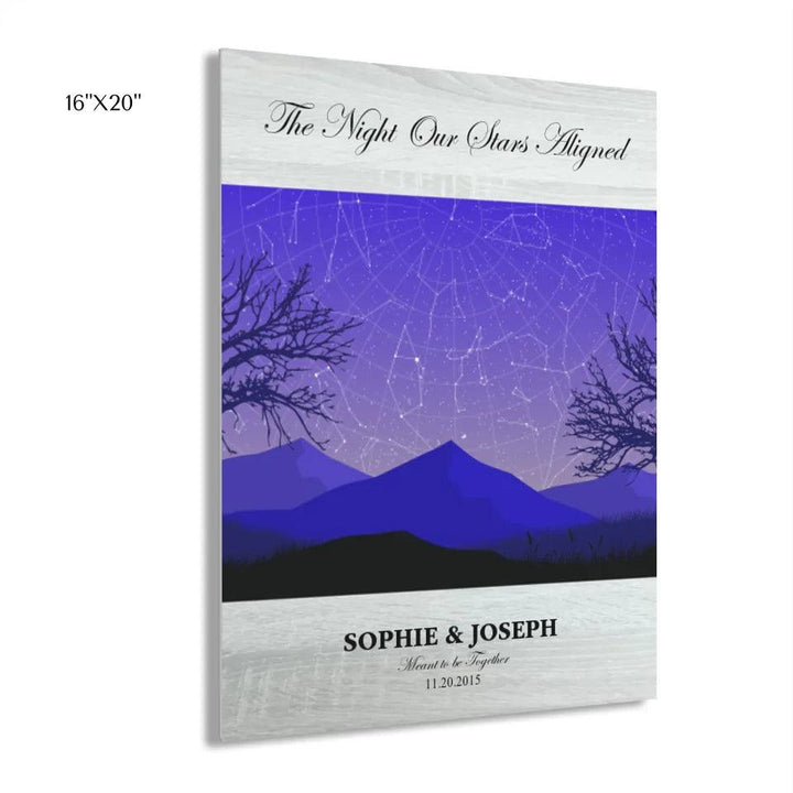 Custom Wall Art - Purple Landscape Star Map - ARTFULANE