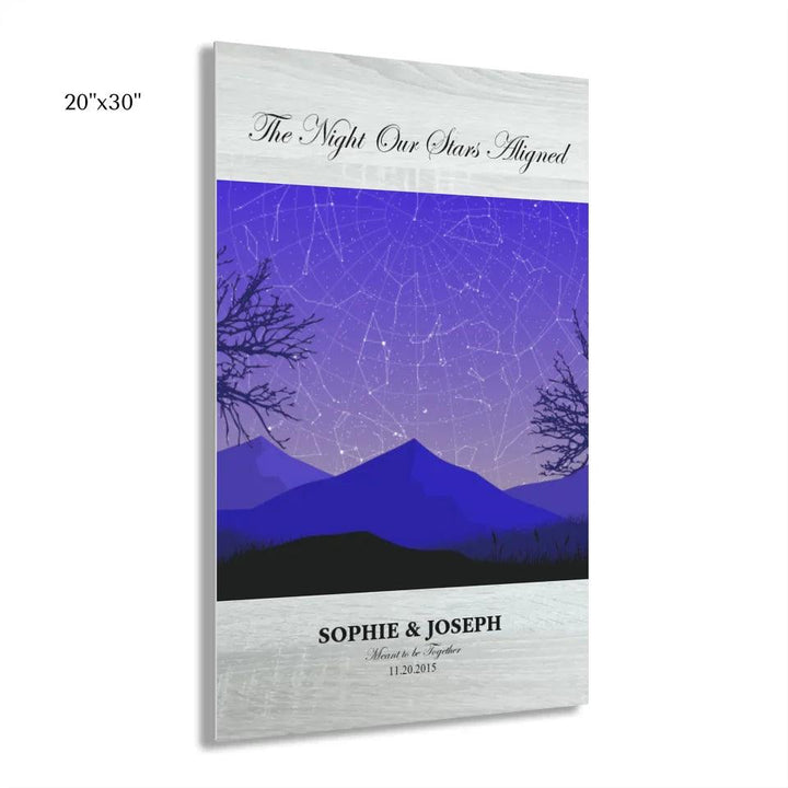 Custom Wall Art - Purple Landscape Star Map - ARTFULANE
