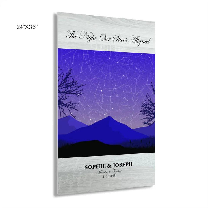 Custom Wall Art - Purple Landscape Star Map - ARTFULANE