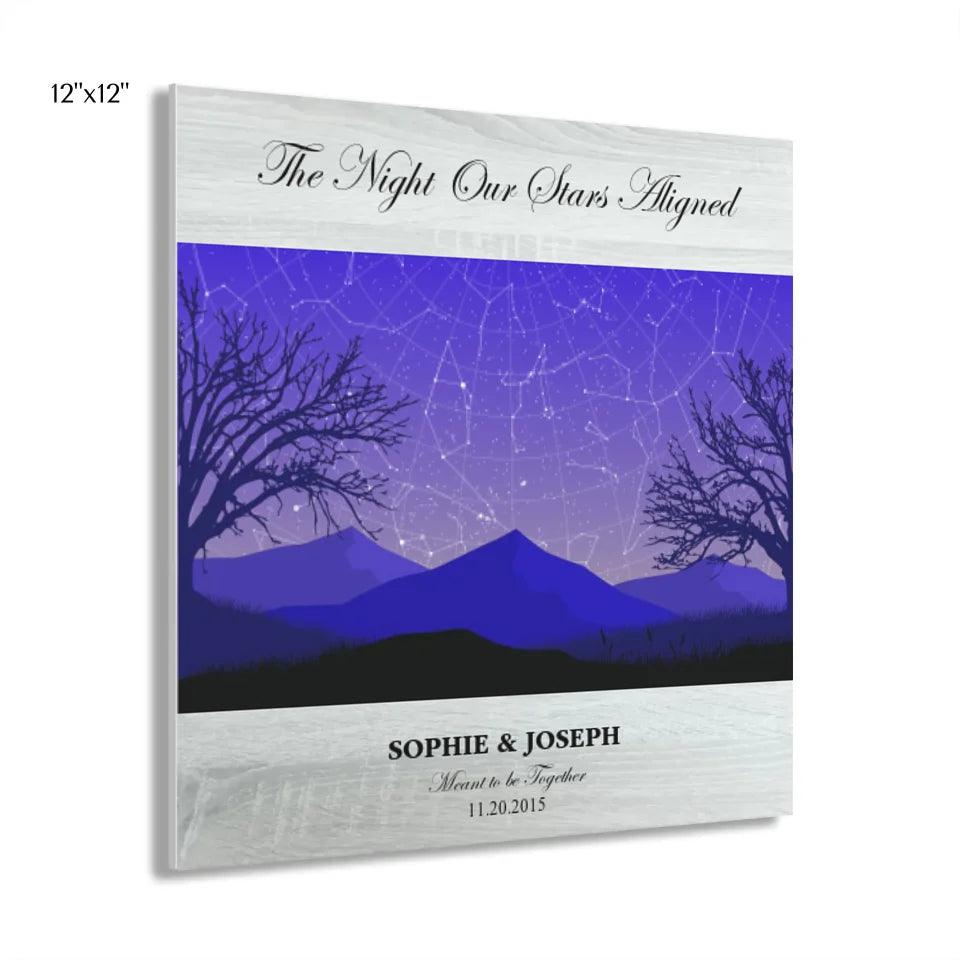 Custom Wall Art - Purple Landscape Star Map - ARTFULANE