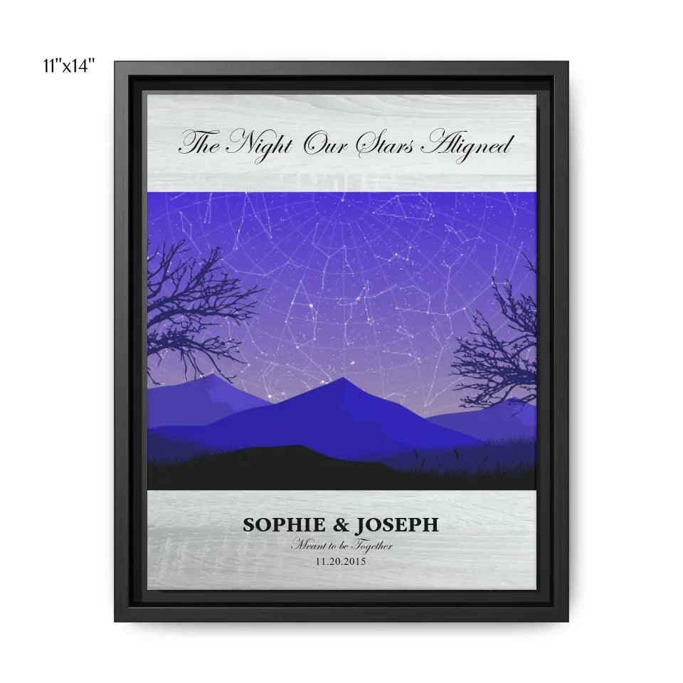 Custom Wall Art - Purple Landscape Star Map - ARTFULANE