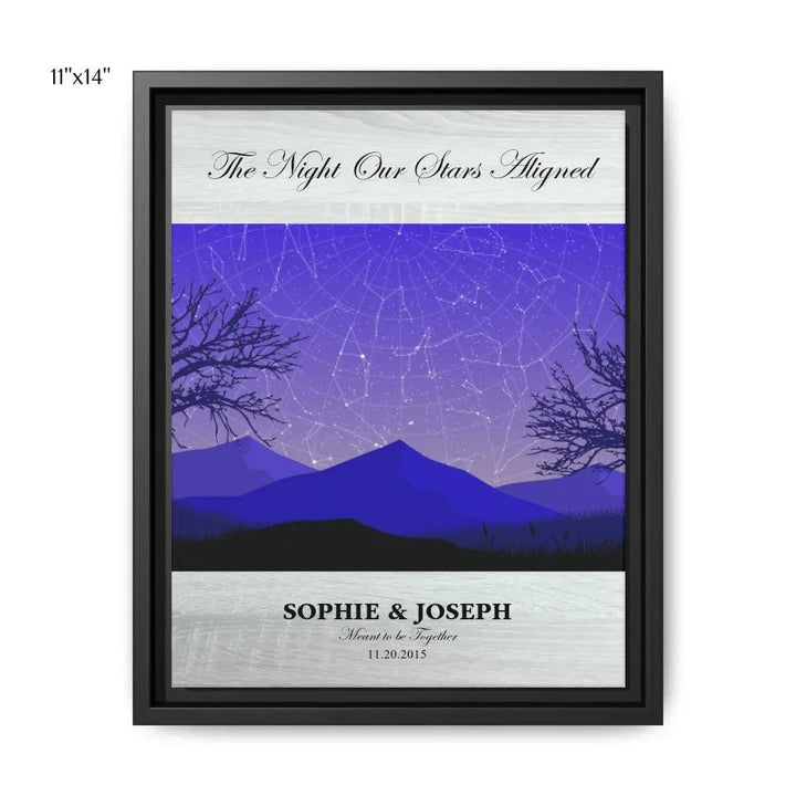 Custom Wall Art - Purple Landscape Star Map - ARTFULANE