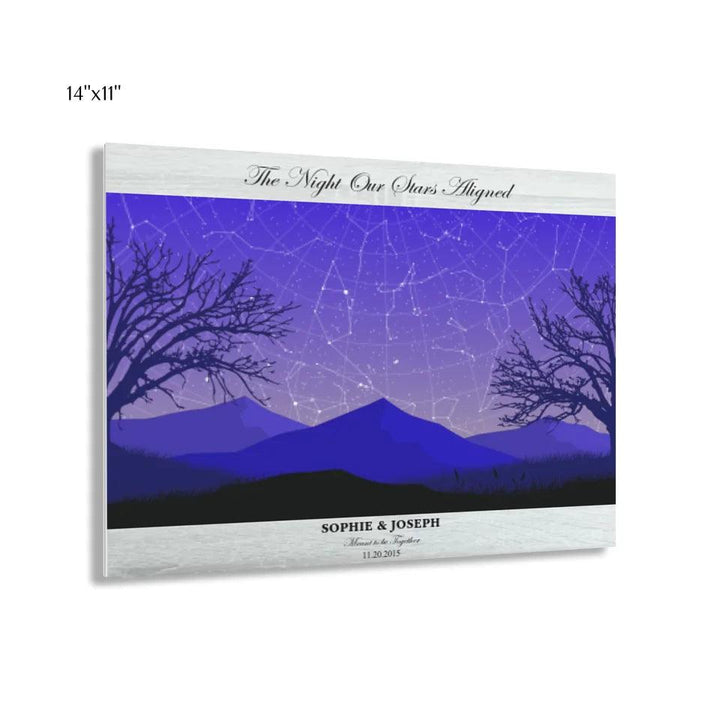 Custom Wall Art - Purple Landscape Star Map - ARTFULANE
