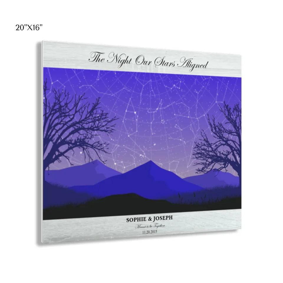 Custom Wall Art - Purple Landscape Star Map - ARTFULANE