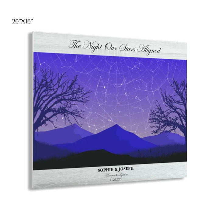 Custom Wall Art - Purple Landscape Star Map - ARTFULANE