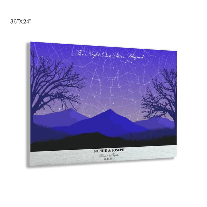 Custom Wall Art - Purple Landscape Star Map - ARTFULANE